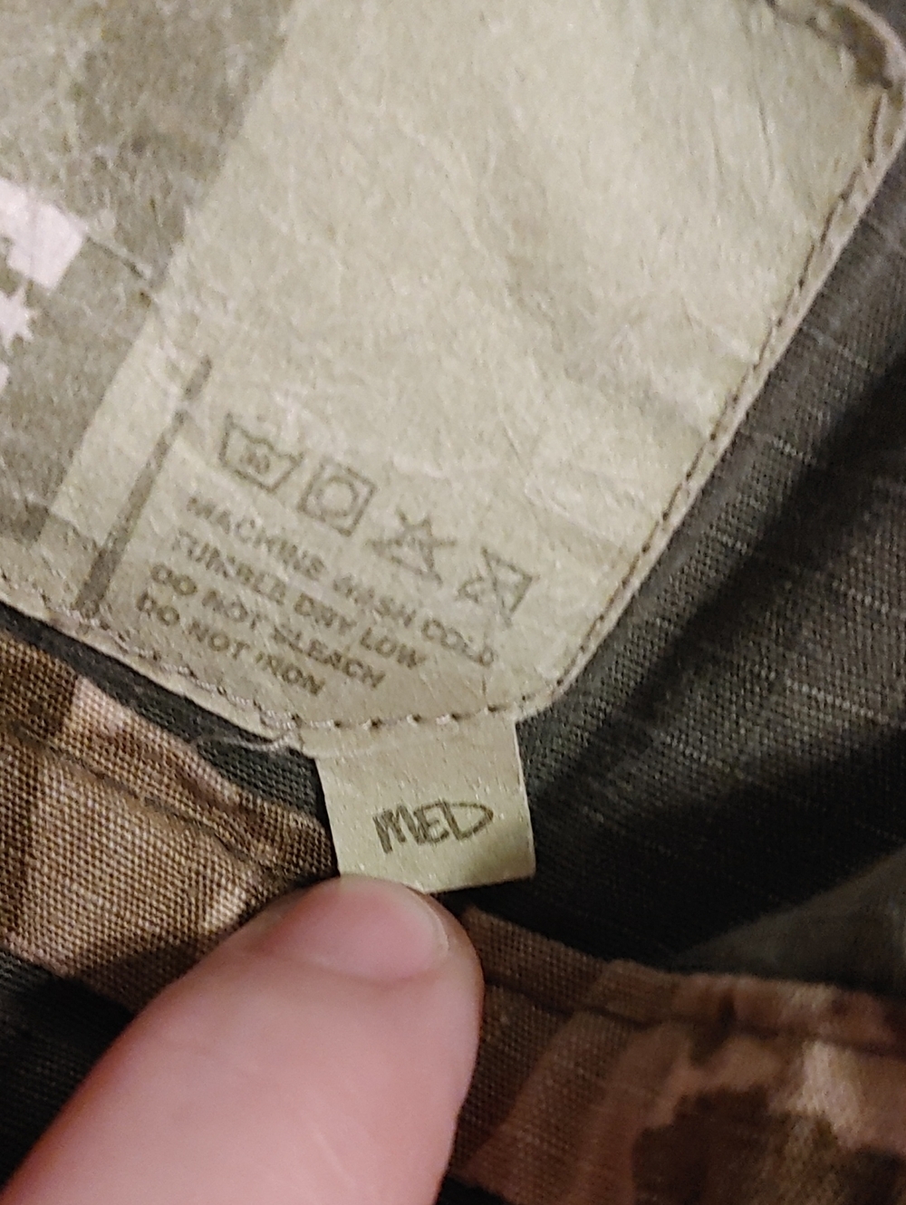 DC Olive Green Canvas Field Jacket with Camo Cuff Detail Size Medium - Picture 7 of 8